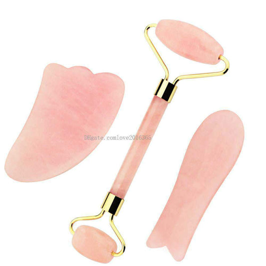 Verela Rose beauty set Gua Sha a roller - produktová fotografie