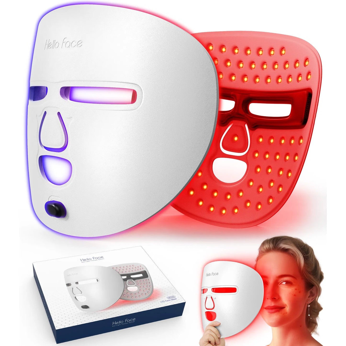 Hello Face LED maska s červeným světlem | Verela Light - produktová fotografie